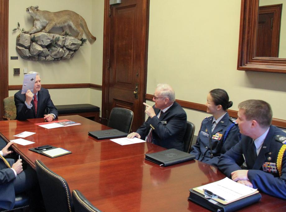 February 2019 - Senator Hoeven meets with representatives of the North Dakota Civil Air Patrol.